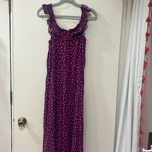 Loft, purple, flower dress, size 4